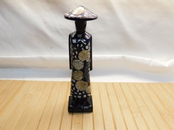 Ao Dai Träskulptur Vietnam Ao Dai Klädsel Non La Hatt