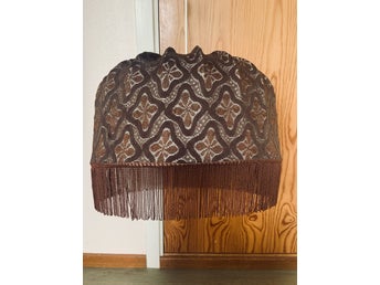 Retro Taklampa med fransar brun 70-tal