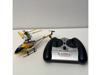 Syma S107G RC-helikopter (gul) med handkontroll – Säljes som reparationsobjekt