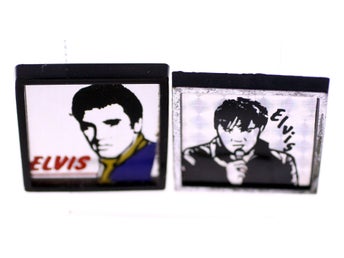 Elvis badges-Two vintage badges purchased in UK before 1977-Weight 18g