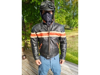 Bikers svart mc jacka, storlek S