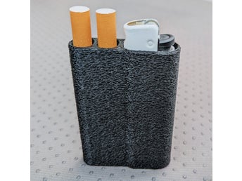 Kompakt Cigarettetui - Plats för 2 cigaretter & tändare