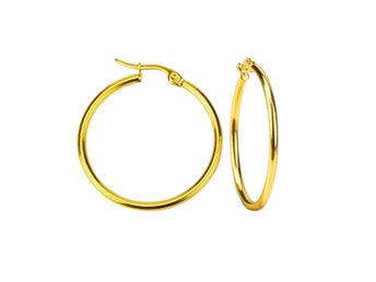 50 mm guldpläterade stål creole örhängen kreol ring hoops blank nikelfree
