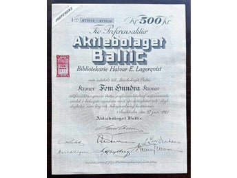 Aktiebrev Aktiebolaget Baltic 1921, 1 st