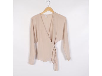 Filippa K Omlott Blus Beige Siden Dam S