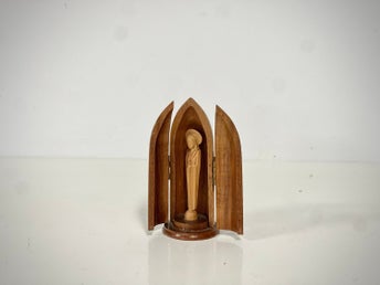 Heliga Maria Altare Symbol Kristen Figurin Staty Skulptur Relief Vintage (B1)
