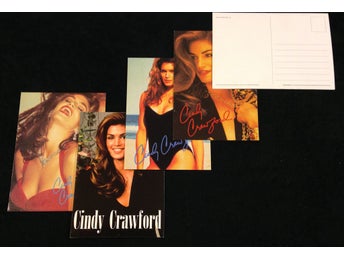 Fotomodell CINDY CRAWFORD - Vykort 4st Samlarobjekt