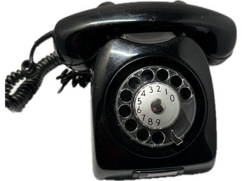 Vintage Retro Teli fingerskiva Fast Telefon A002 9860/00 Svart Rotary Telephone