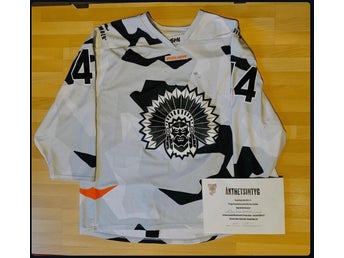 Movember äkta gameused matchtröja # 44 Jacob Peterson signerad