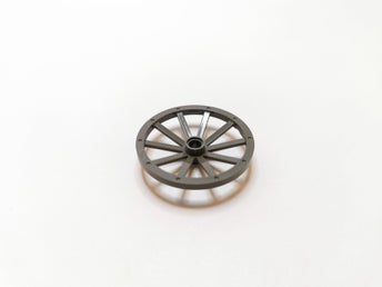 Lego - hjul - 4,3 cm - part 33211 - mörkgrå (old