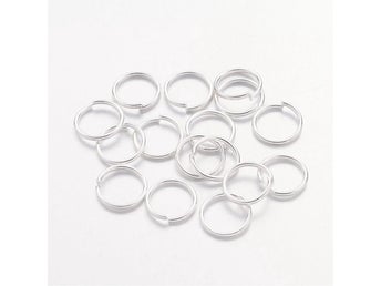 Drygt 120 (2Gr.) Nickelfria Silverpläterade öppna motringar 10 mm