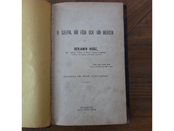 Antik bok 1870: Vi sjelfva, vår föda och vår medicin - Skinnband