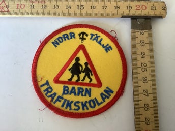 Norrtälje trafikskolan barn Tygmärke äldre. K kuvert