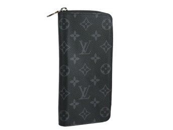 LOUIS VUITTON Monogram Eclipse Zippy Wallet Vertical Wallet M62295 Auth yk16188