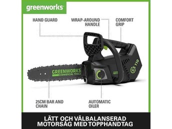 Greenworks GD40TCS GS 110 Motorsåg Ny I Originalkartong