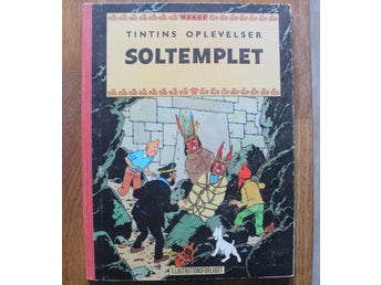 Tintin opleveser Soltemplet 1960 ALBUM DANSK 1:a upplaga