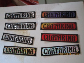 8 ST NAMN STICKERS - SPECTRUM 1970-80 TAL - CHATARINA