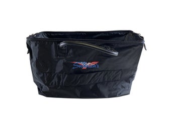 Swanson's Retro Väska Svart Nylon Handtag Ficka Dragkedja Weekendbag