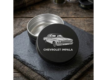 Chevrolet Impala - Stilren Metallburk / Snusdosa i Aluminium - Förvaringsdosa