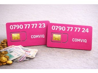 Två guldnummer från Comviq i serie – 0790 77 77 23 & 0790 77 77 24