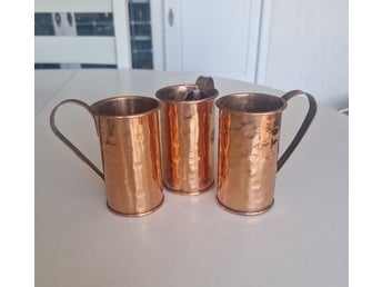 3 Rose Corpus kopparmuggar Danish Design Danmark vintage 1970/80-tal