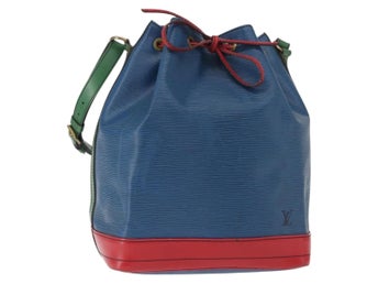 LOUIS VUITTON Epi Tricolor Noe axelväska blå röd grön M44082 LV Äkta 152330