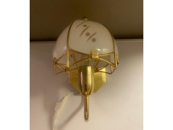Retro Vägglampa i mässing och glas