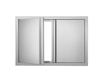 BBQ Access Door, 710x482 mm Double Outdoor Kitchen Door, Stainless Steel Flush