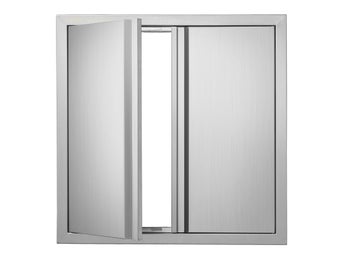 BBQ Access Door, 610x610 mm Double Outdoor Kitchen Door, Stainless Steel Flush