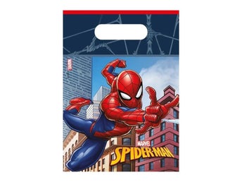 Partypåsar Spiderman Spider Man 6-Pack Party Bags Godispåsar Kalaspåsar *NYTT*