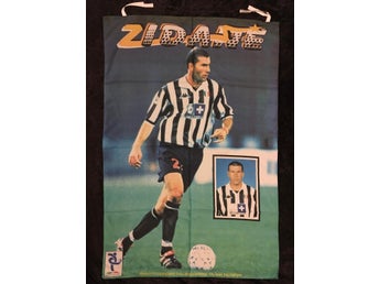 Fotbolls flagga ZIDANE Zinédine Yazid FRANSK Samlarobjekt från 1998