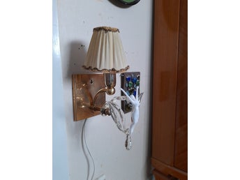 Vägglampa glas och mässing retro från Italien