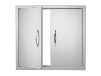 BBQ Access Door, 660x609 mm Double Outdoor Kitchen Door, Stainless Steel Flush