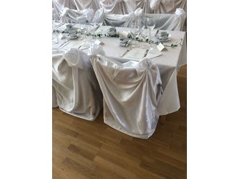 55 st Stolsöverdrag i vit satin