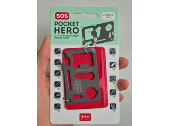 NY/OANVÄND! Legami Pocket Hero 11-i-1 multifunktionsverktyg i kreditkortsformat
