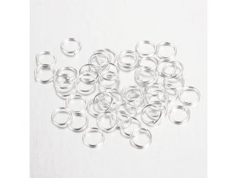 Drygt 60 (10 Gr.) Nickelfria Silver pläterade öppna motringar 10 mm