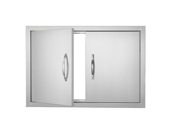 BBQ Access Door, 711x482 mm Double Outdoor Kitchen Door, Stainless Steel Flush