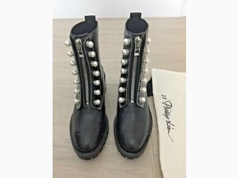 Ankel Boots stövlar pärlor pärl skinn läder svarta skor stövlett phillip lim Ankel Boots stövlar pärlor pärl skinn läder svarta skor stövlett phillip lim