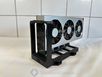 Svart Enkelt GPU-stativ - Kompatibel med PCI-e riser & Graftikkort med 3 platser