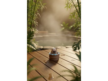 Fidget clicker Capybara figur i badtunna nyckel ring