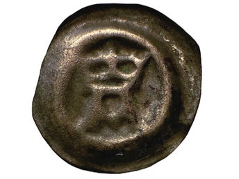 Albrekt av Mecklenburg (1364–89) - Västerås, Penning med krönt A