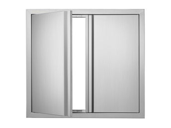 BBQ Access Door, 660x610 mm Double Outdoor Kitchen Door, Stainless Steel Flush
