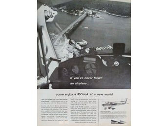 CESSNA AIRPLANE, REKLAM STOR TIDNINGSANNONS 1965