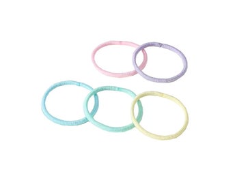 Elastiska tunna hårsnoddar [30mm] - Hårband - 100st - Mixade pastell