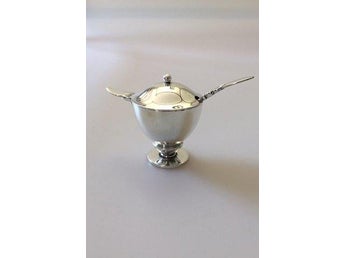 Georg Jensen Kaktus Sterling Sølv Sennepskrukke No 629
