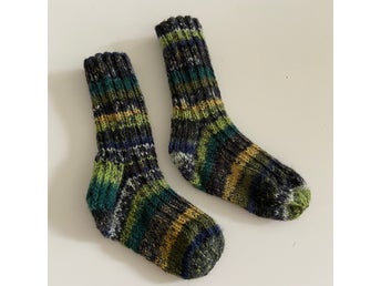 Handstickade ullsockor för bebis ca 1år 12cm