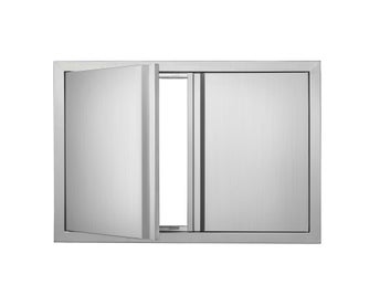 BBQ Access Door, 774x532 mm Double Outdoor Kitchen Door, Stainless Steel Flush