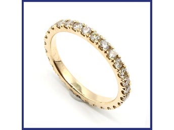 Ring, 18K guld, allians, naturliga, briljantslipade diamanter (1ct, stl 16,55mm)