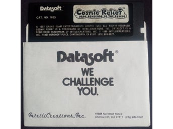 Cosmic Relief (Datasoft) Lös Disk DEFEKT ->TESTAD<- Commodore 64 / C64
