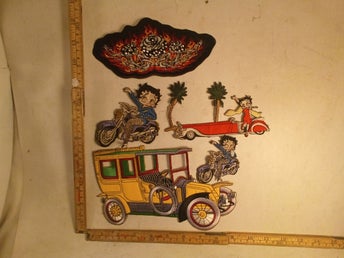 broderade tygmärken 5st betty boop bil rea sats 26